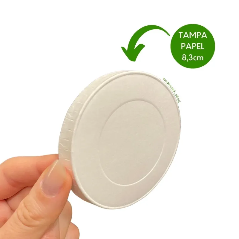 1.000un Tampa Papel Branca Zero Plástico 8,3cm 100% Bio
