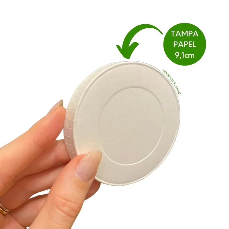 1.000un Tampa Papel Branca Zero Plástico 9,1cm 100% Bio