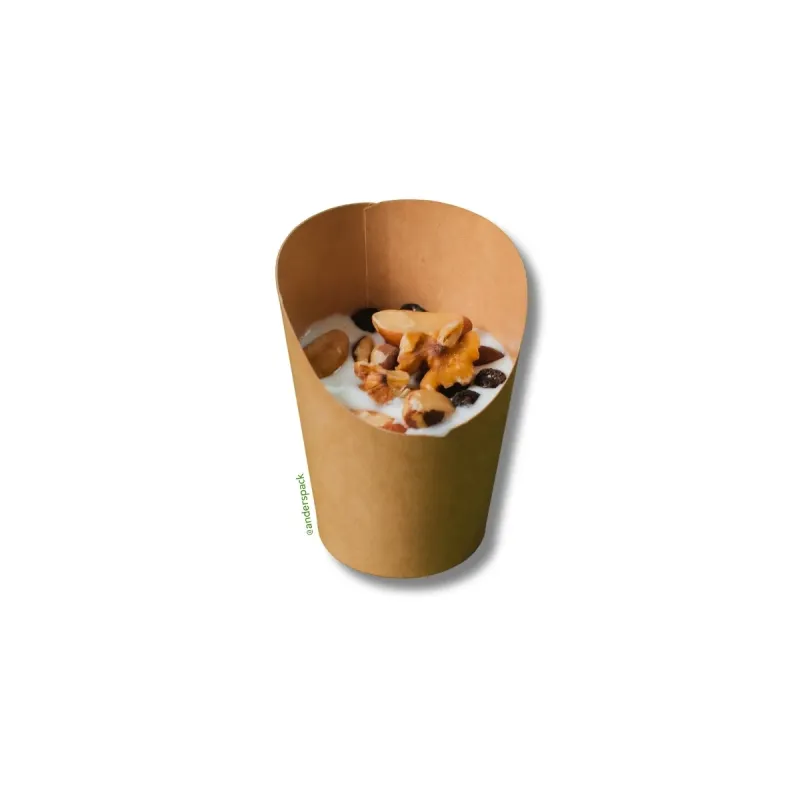 50un Copo Papel Kraft Para Fritas e Chips 14 x 5,8cm