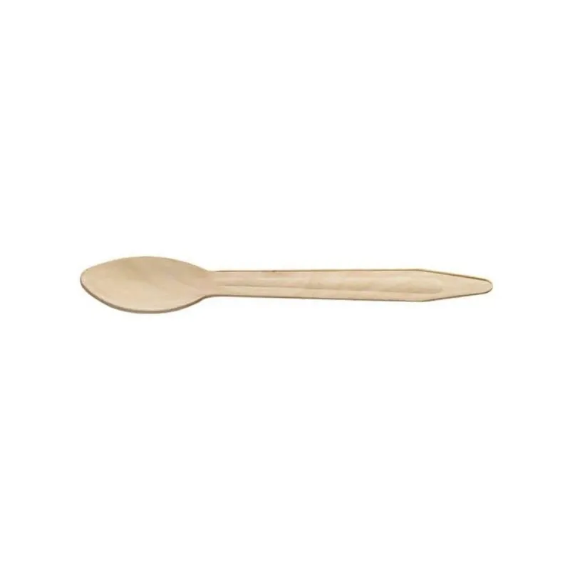 Colher Madeira Premium Encerada 14cm Biodegradável - 100un