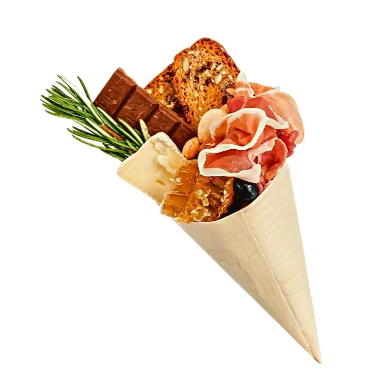 Cone Em Lâmina De Madeira 18cm Biodegradável - 2.000un
