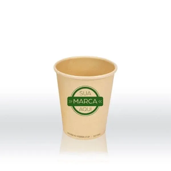 Copo Fibra Bambu Personalizado 1 Cor 200ml Bio - 3.000un