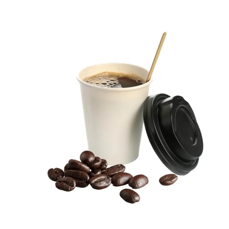 Copo Papel Branco 110ml Bio com Tampa Bico Preta - 1.000un