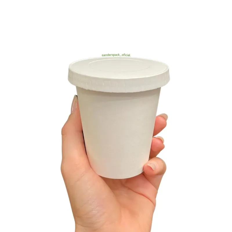 Copo Papel Branco 270ml com Tampa Papel Branca - 1.000un