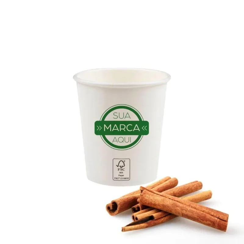 Copo Papel Branco Personalizado 1 Cor 200ml Bio - 3.000un