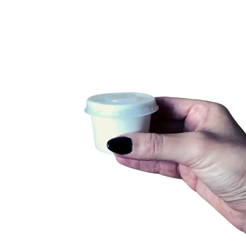 Mini Pote Papel Branco 50ml Bio com Tampa Plana - 1.500un