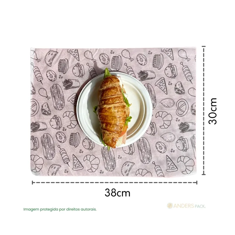 Papel Barreira Original Lanches Antigordura 30x38cm 5.000un