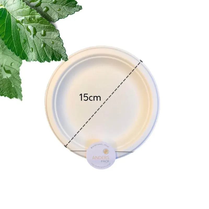 Prato Bagaço Cana de Açúcar 15cm Biodegradável - 1.000un