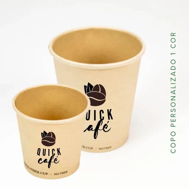 Copo Fibra Bambu Personalizado 1 Cor 200ml Bio - 3.000un
